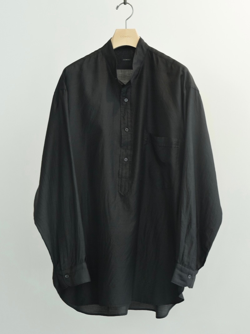 COMOLI(コモリ) / ウールシルク プルオーバーシャツ / BROWN 26SS