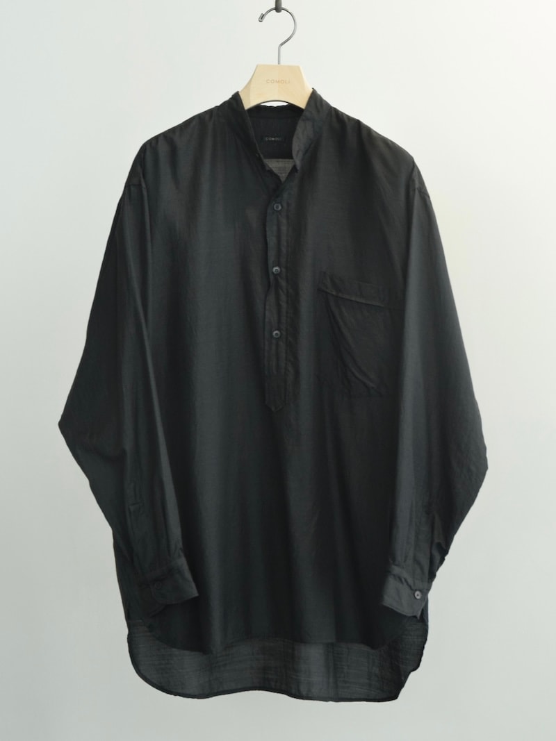 COMOLI(コモリ) / ウールシルク プルオーバーシャツ / CHARCOAL 26SS