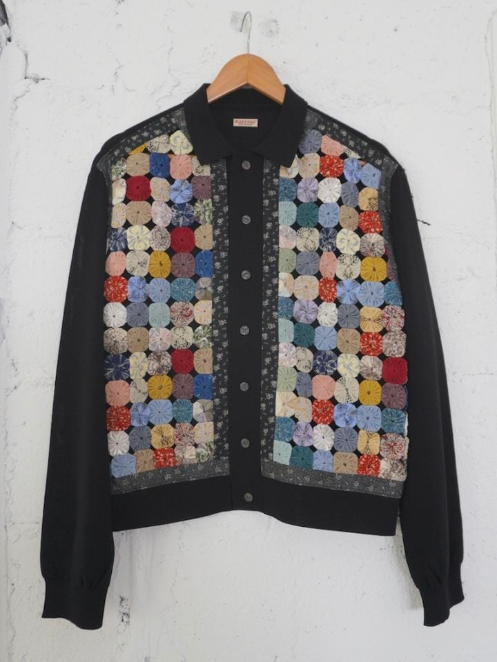 KAPITAL(キャピタル) / 14G ニット×ハンドクラフトヨーヨーキルト JKT / ブラック 25AW