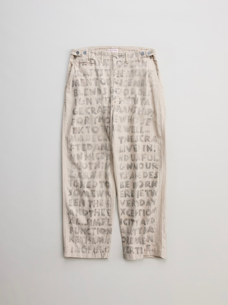 NICENESS(ナイスネス) / H.BLISS / H.ブリス (ハンドステンシル ユーティリティパンツ) / 26SS