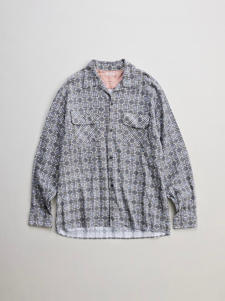 NICENESS(ナイスネス) / C.RONI / C.ロニ (プリントネルチェック ボードシャツ) / GRAY / 26SS