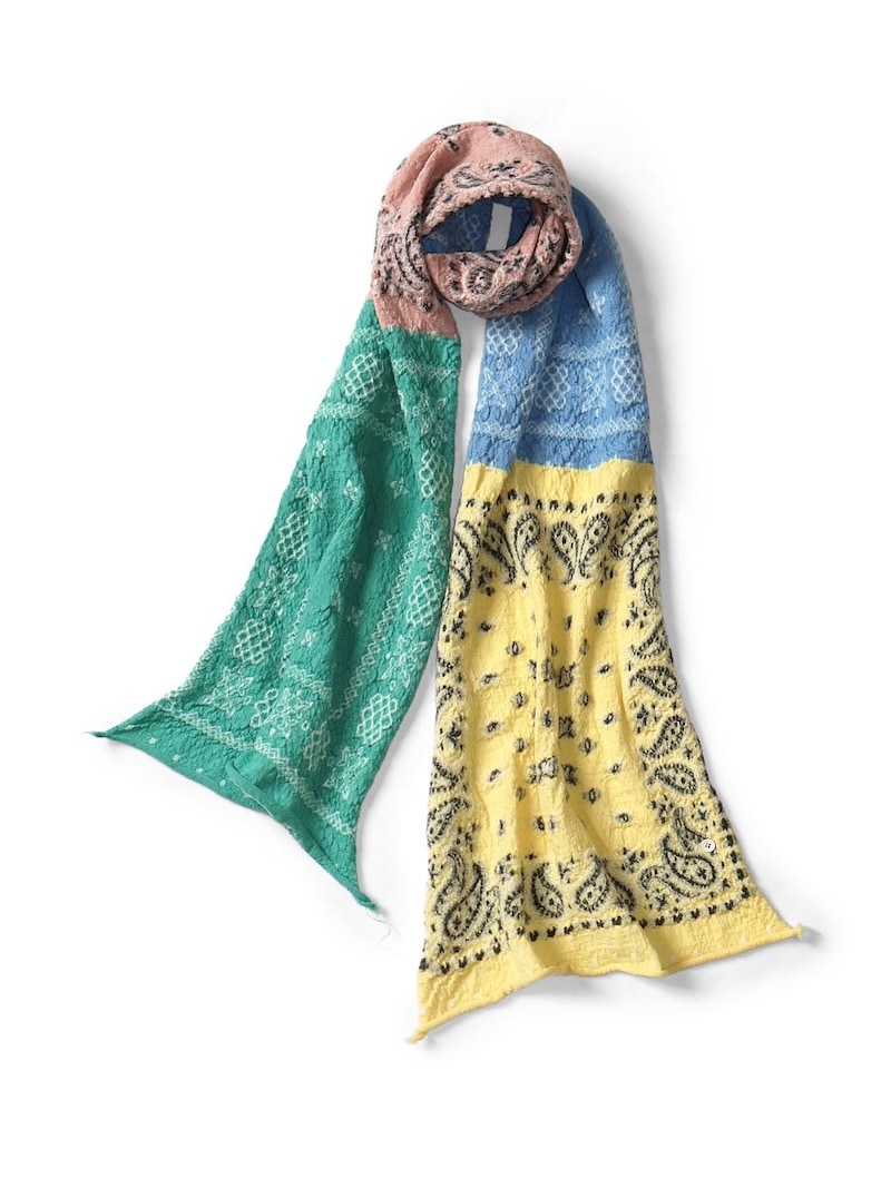 KAPITAL(キャピタル) / 縮絨ウール パステルバンダナクロスHAPPY