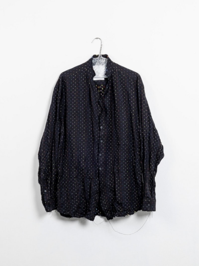 BLACKBIRD (ブラックバード) / cut off collar shirt (dot) 26SS
