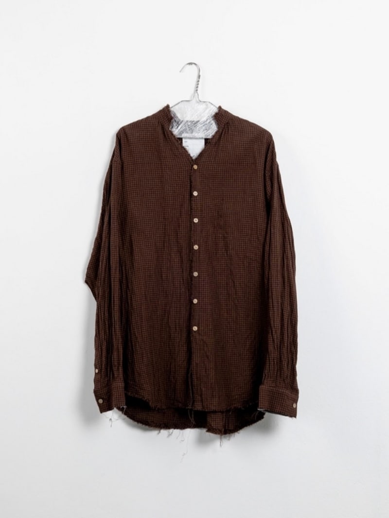 BLACKBIRD (ブラックバード) / cut off collar shirt (check) 26SS