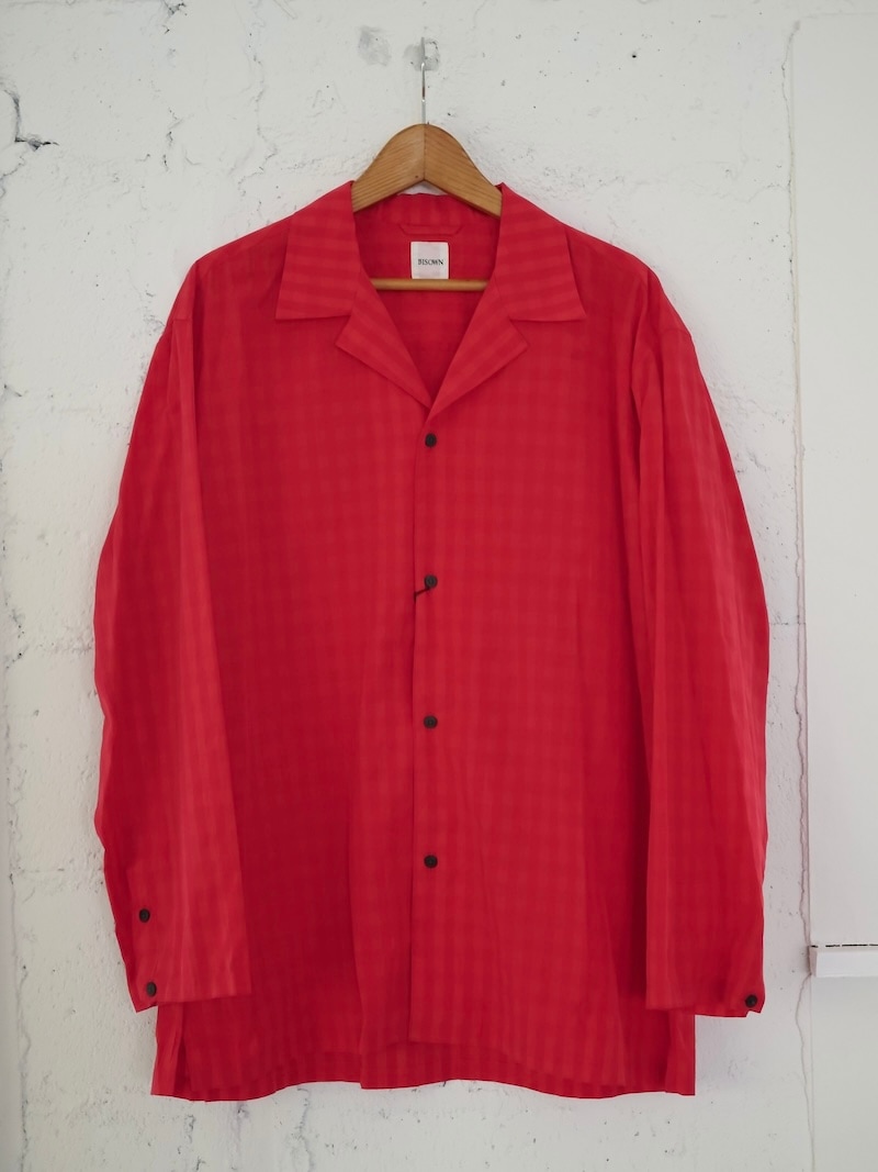 BISOWN (ビソウン) / COTTON HIDDEN CHECK SLEEPING SHIRTSJACKET (RED CHECK) 26SS 