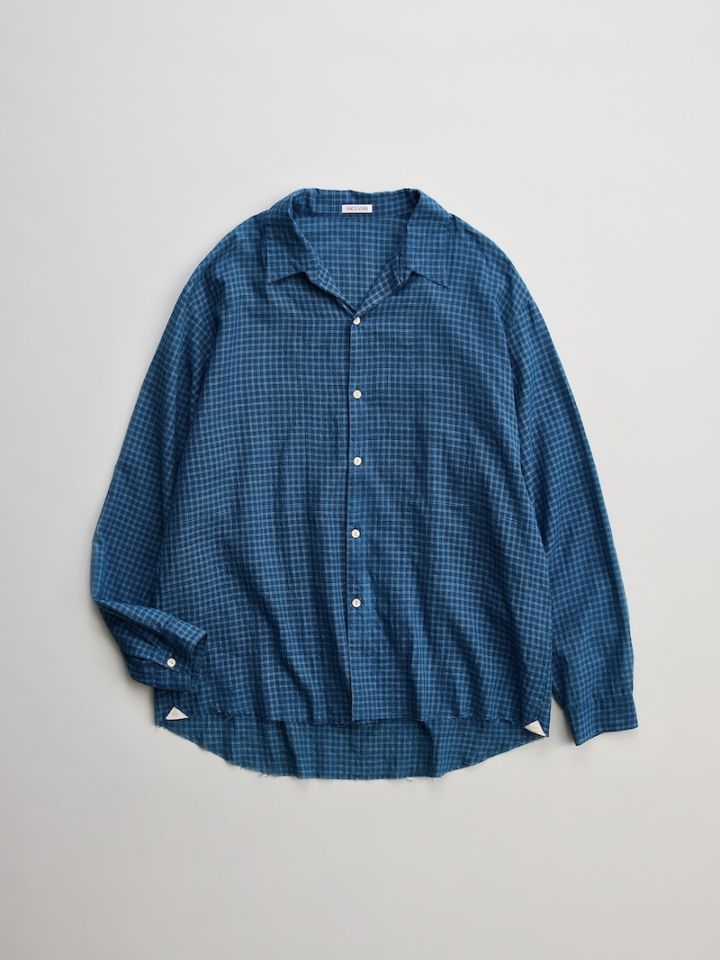 NICENESS(ナイスネス) / I.CASTELINO / I.カステリーノ (インディゴチェック ロースロープシャツ) / 26SS