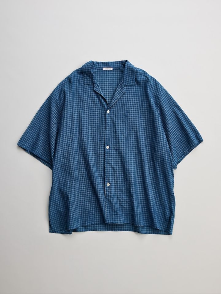 NICENESS(ナイスネス) / I.JOSHUA / I.ジョシュア (インディゴチェック オープンカラーシャツ) / 26SS