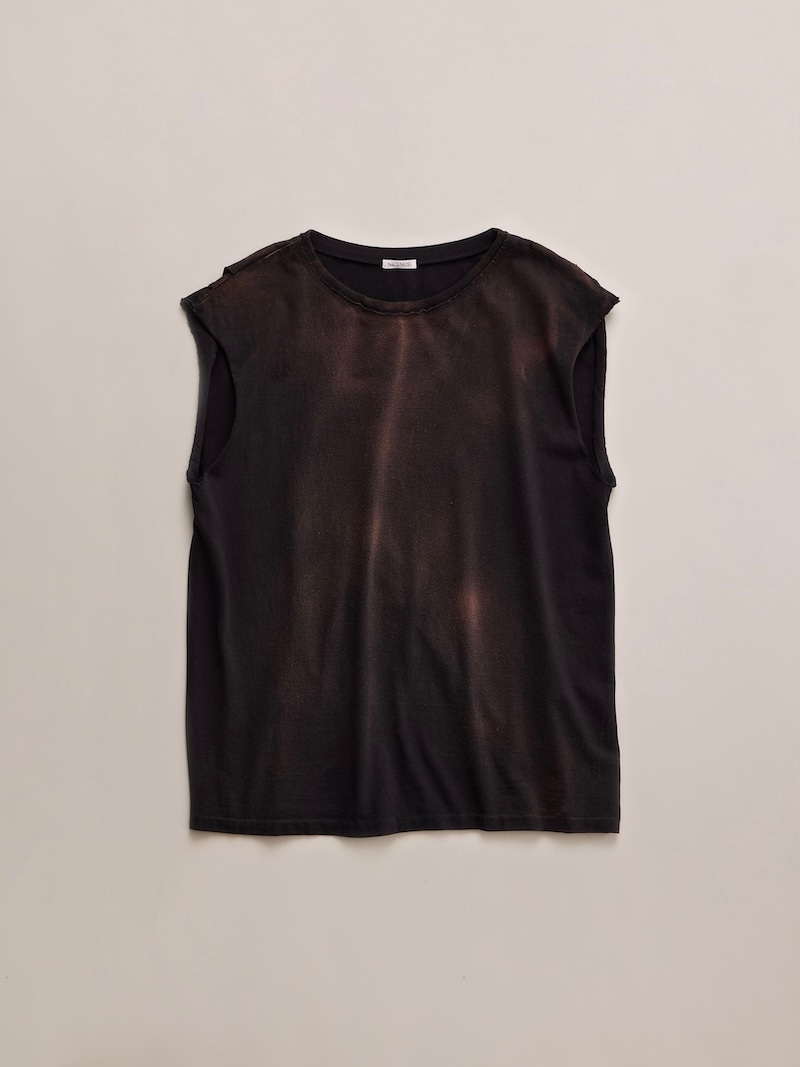 NICENESS(ナイスネス) / MCGEOCH / マッギオーク (カットオフスリーブチューブラーTシャツ) / BLACK / 26AW