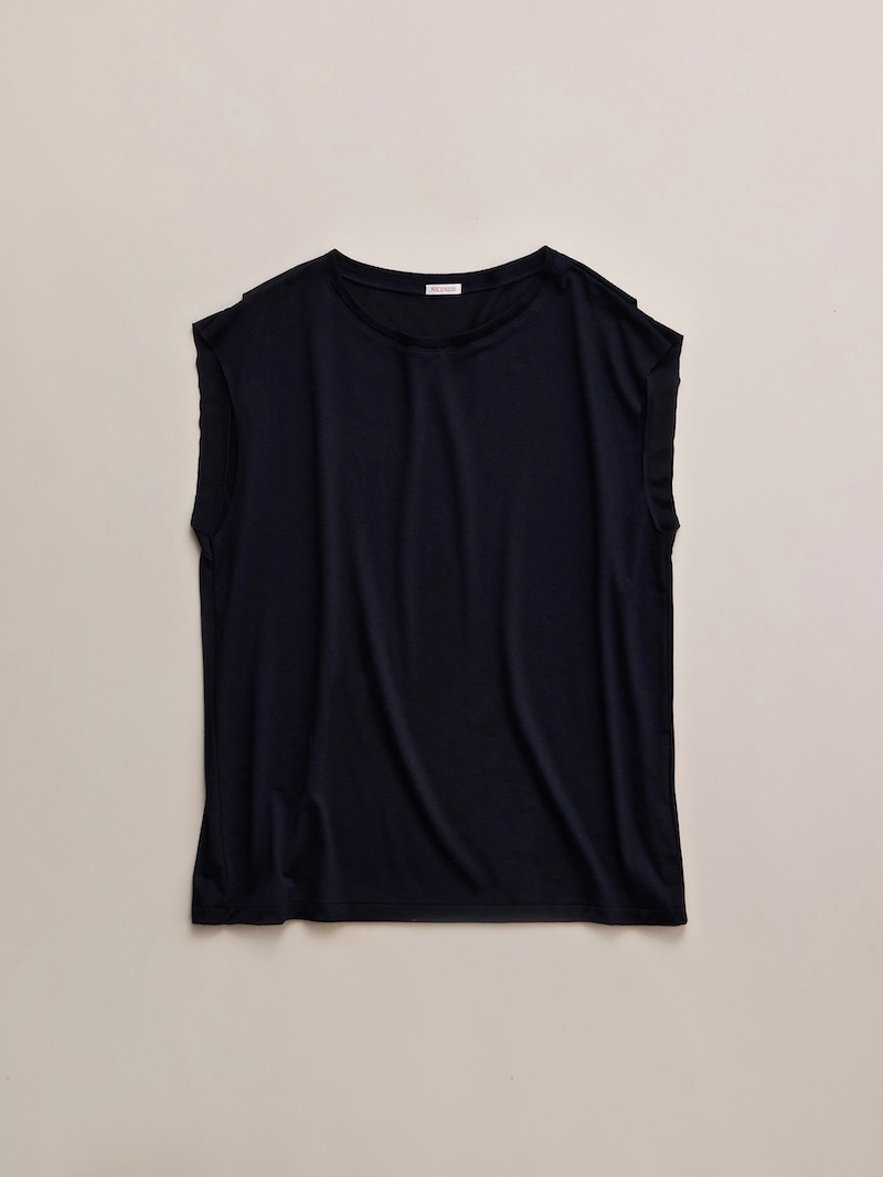 NICENESS(ナイスネス) / W.MCGEOCH / W.マッギオーク (カットオフスリーブS100sウールジャージーTシャツ) / NAVY / 26AW