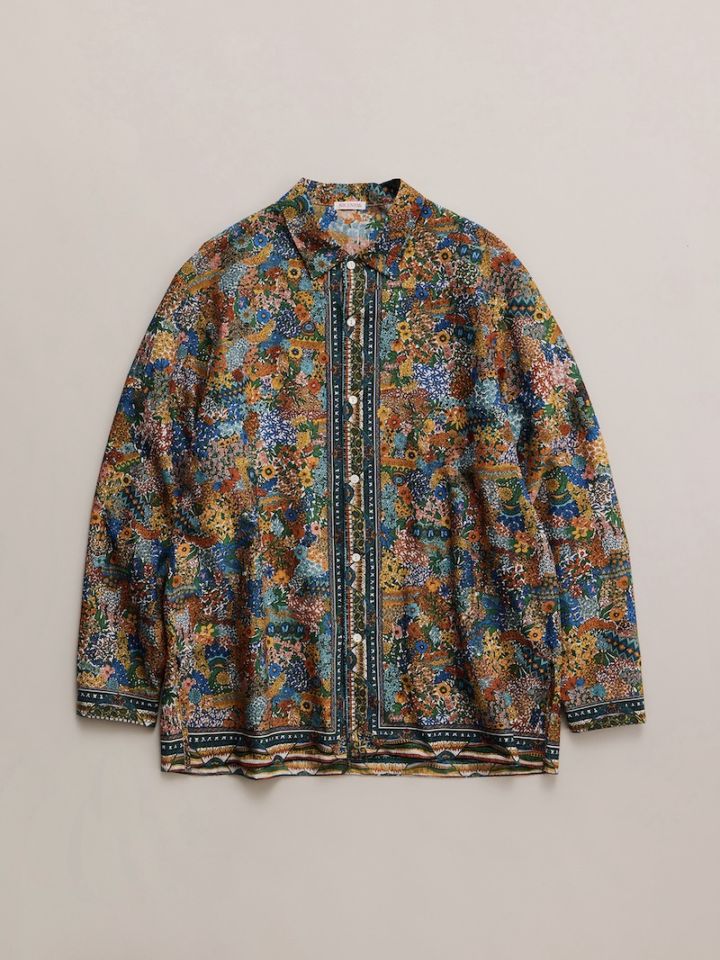 NICENESS(ナイスネス) / P.JAMET / P.ジャメット (グラフィカルパターンスカーフシャツ) / IVORY / 26AW