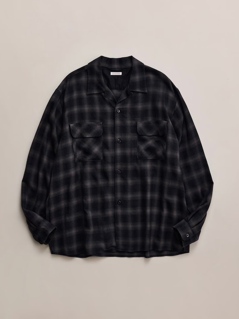 NICENESS(ナイスネス) / C.HUFFAM / C.ハファム (S140sオンブレロッヂシャツ) / CHARCOAL / 26AW