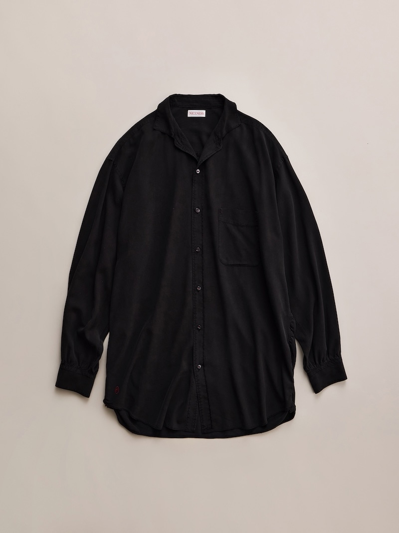 NICENESS(ナイスネス) / D.ATKINS / D.アトキンス (ナップドシルクシャーリングシャツ) / BLACK / 26AW