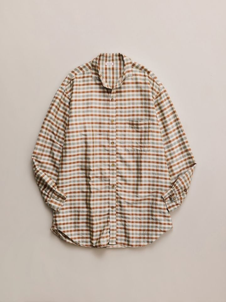 NICENESS(ナイスネス) / ATKINS / アトキンス (シルクチェックタフタシャーリングシャツ) / IVORY / 26AW