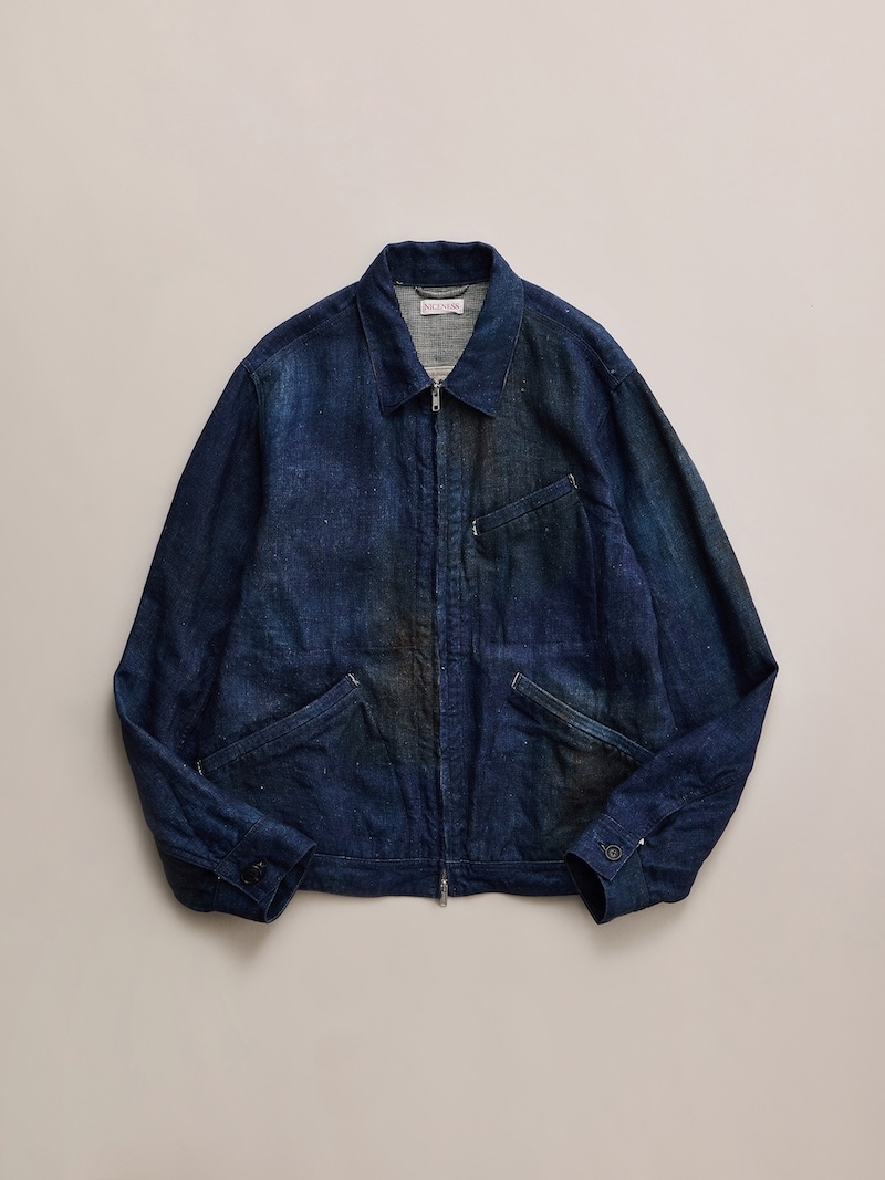 NICENESS(ナイスネス) / N.JETT / N.ジェット (プリンテッドキャンバスショートブルゾン) / INDIGO / 26AW
