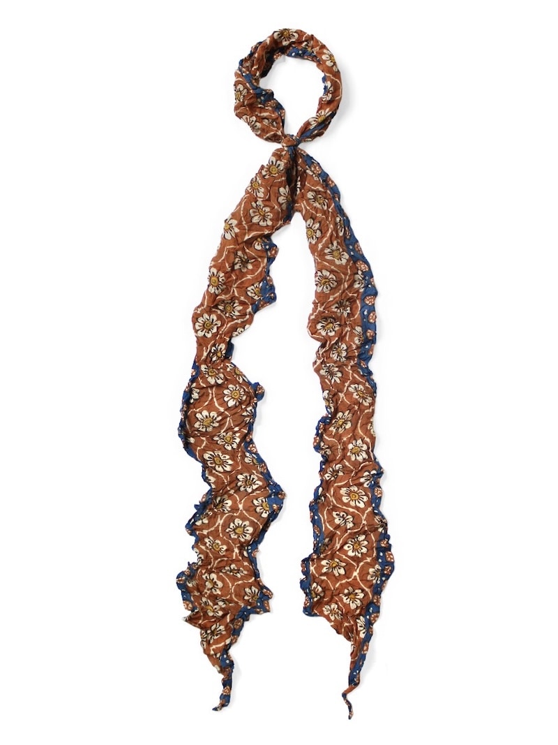 KAPITAL(キャピタル) / ワッシャーシルク モガ スカーフ(更紗) / オレンジ / 26SS