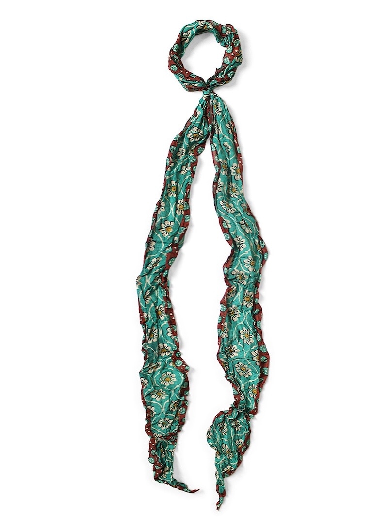 KAPITAL(キャピタル) / ワッシャーシルク モガ スカーフ(更紗) / ターコイズ / 26SS