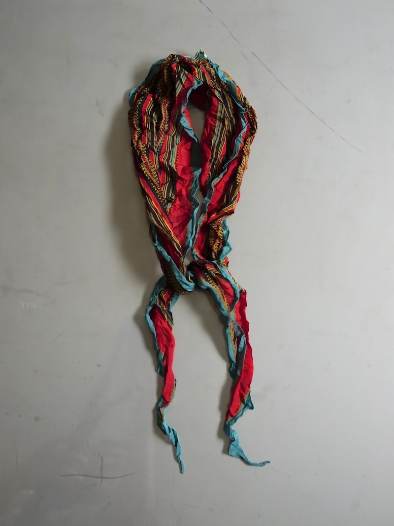 KAPITAL(キャピタル) / ワッシャーシルク ネッカチーフ (ペコスストライプ) / レッド / 26SS