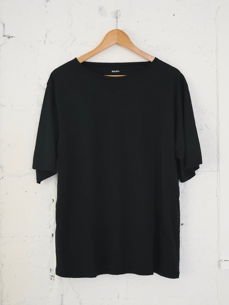 BISOWN (ビソウン) / 120/2 COTTON CREWNECK TEE / BLACK / 26SS 