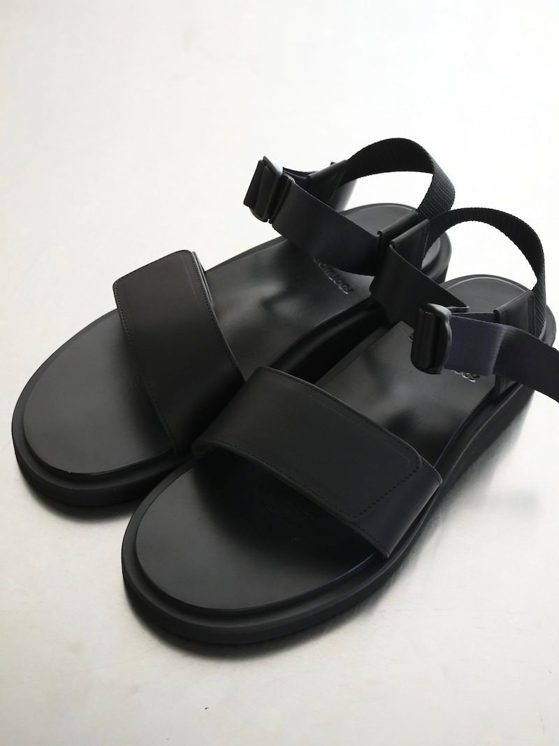 FOOTWORKS / Sandals with Velcro Straps (wide belt) in Smooth Leather / MENS / 26SS
