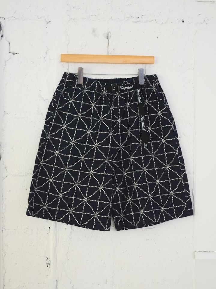 KAPITAL(キャピタル) / 8ozデニム FOLK-DOJO刺繍イージーショート KAPITAL(キャピタル) / 8ozデニム FOLK-DOJO刺繍イージーショート