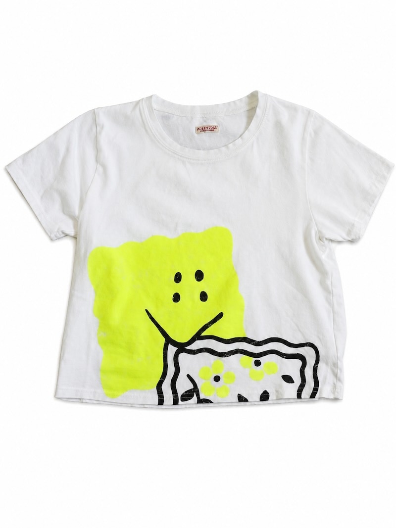 KAPITAL(キャピタル) /20/-天竺クロップドT（GIANT PECKISHpt）/ イエロー / 26SS