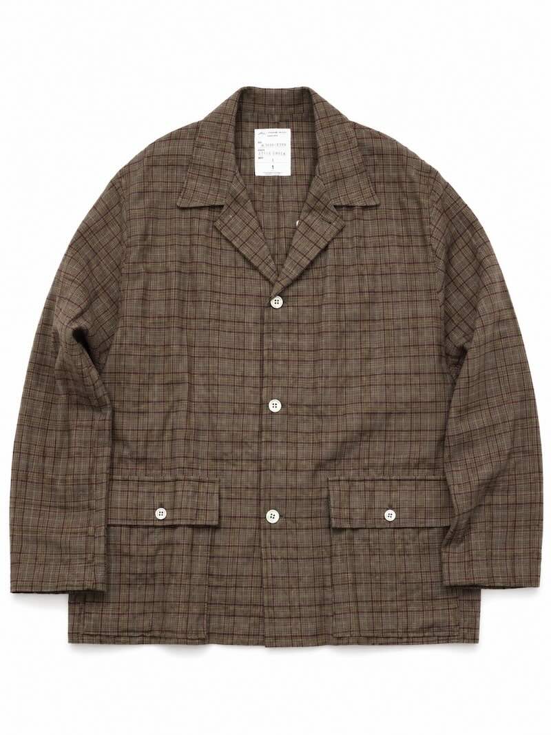 BLACKBIRD (ブラックバード) / 3 buttons shirt jacket / beige check / 26AW