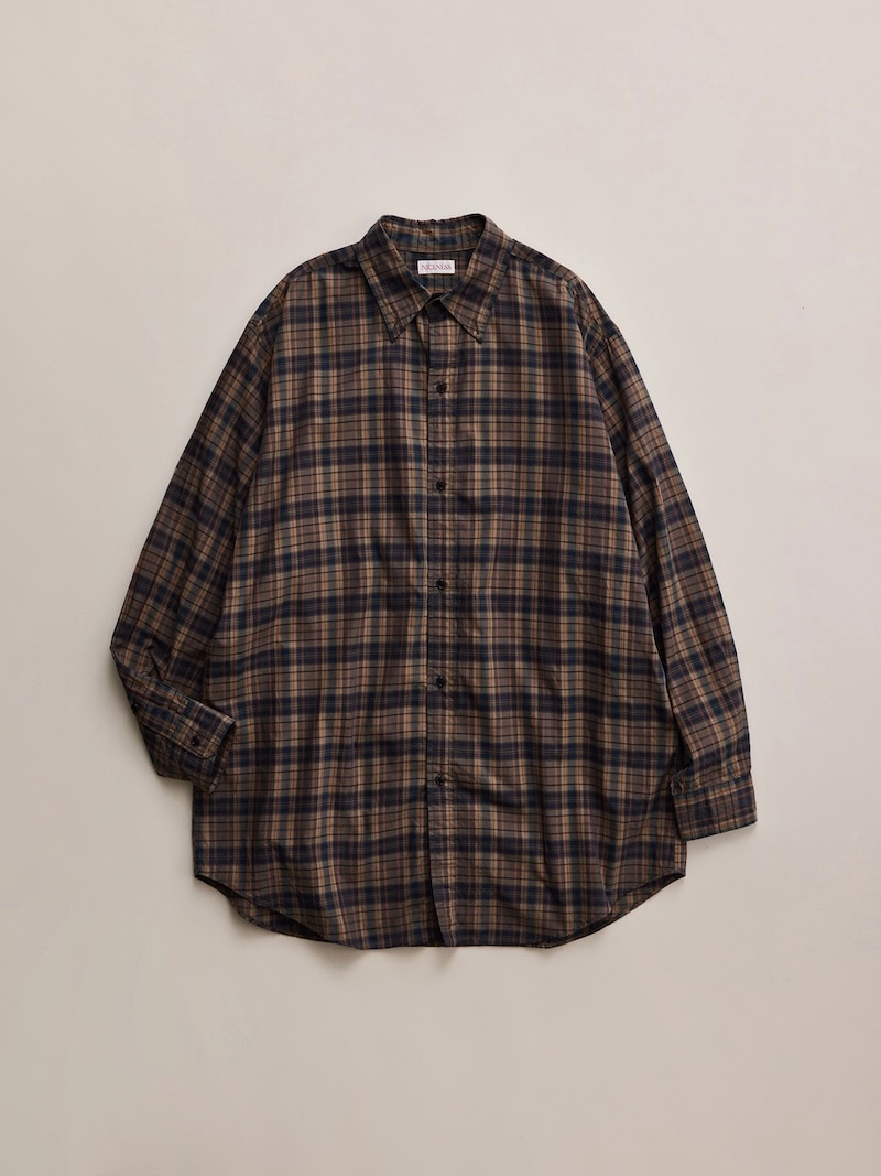NICENESS(ナイスネス) / TUCKER / タッカー (ピグメントダイチェックシャツ) / BROWN NAVY / 26AW