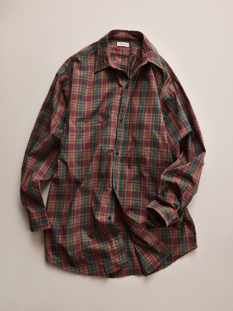 NICENESS(ナイスネス) / TUCKER / タッカー (ピグメントダイチェックシャツ) / SEPIA / 26AW