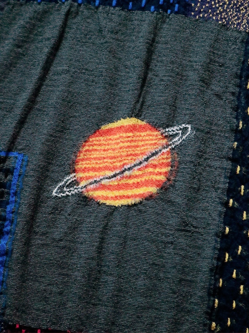 KAPITAL(キャピタル) / 縮絨ウール 宇宙ギャベマフラー/ブラック 25AW