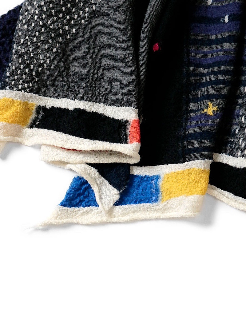 KAPITAL(キャピタル) / 縮絨ウール 宇宙ギャベマフラー/ブラック 25AW