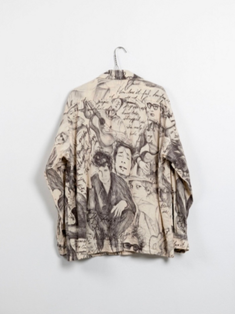 BLACKBIRD (ブラックバード) / open collar shirt (drawing print