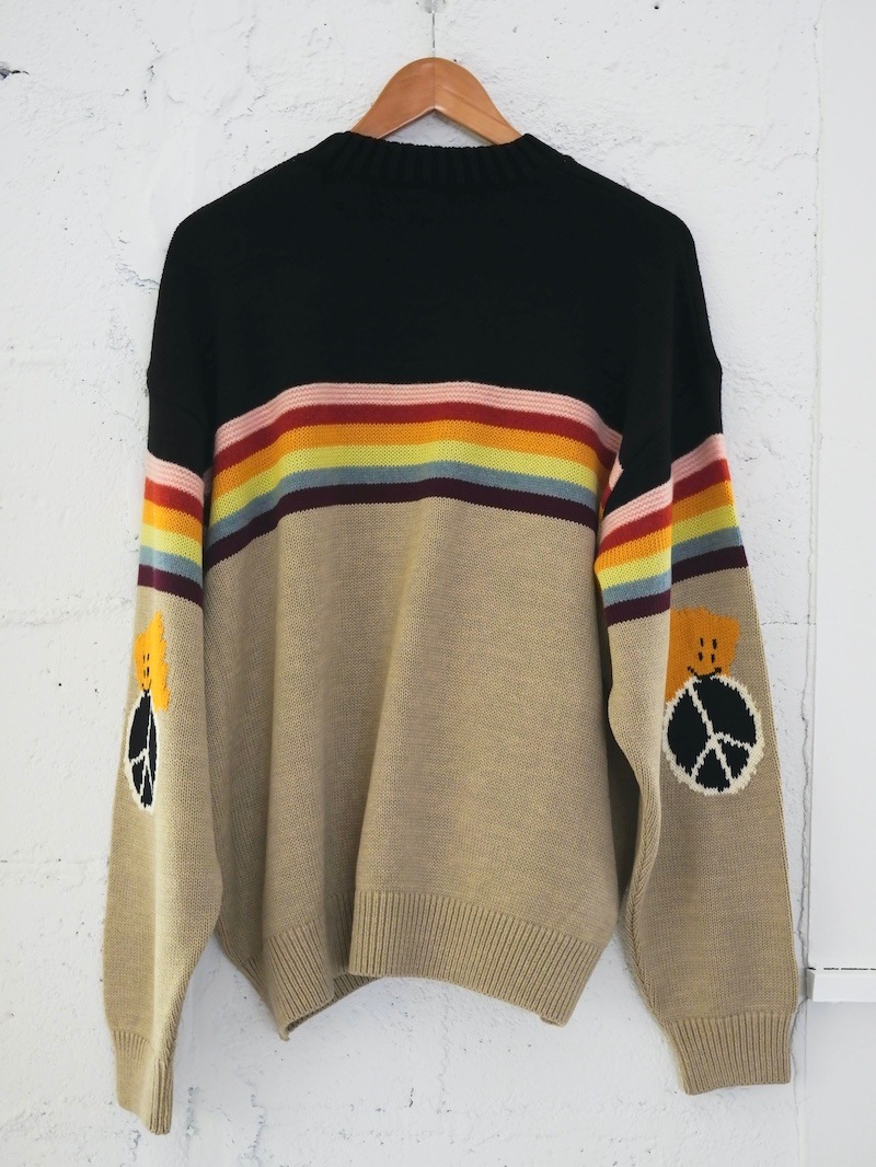 希少 KAPITAL キャピタル ニットケープ KAPITAL（キャピタル） 5G Cotton Knit Piano & Sun Face Crew Sweater