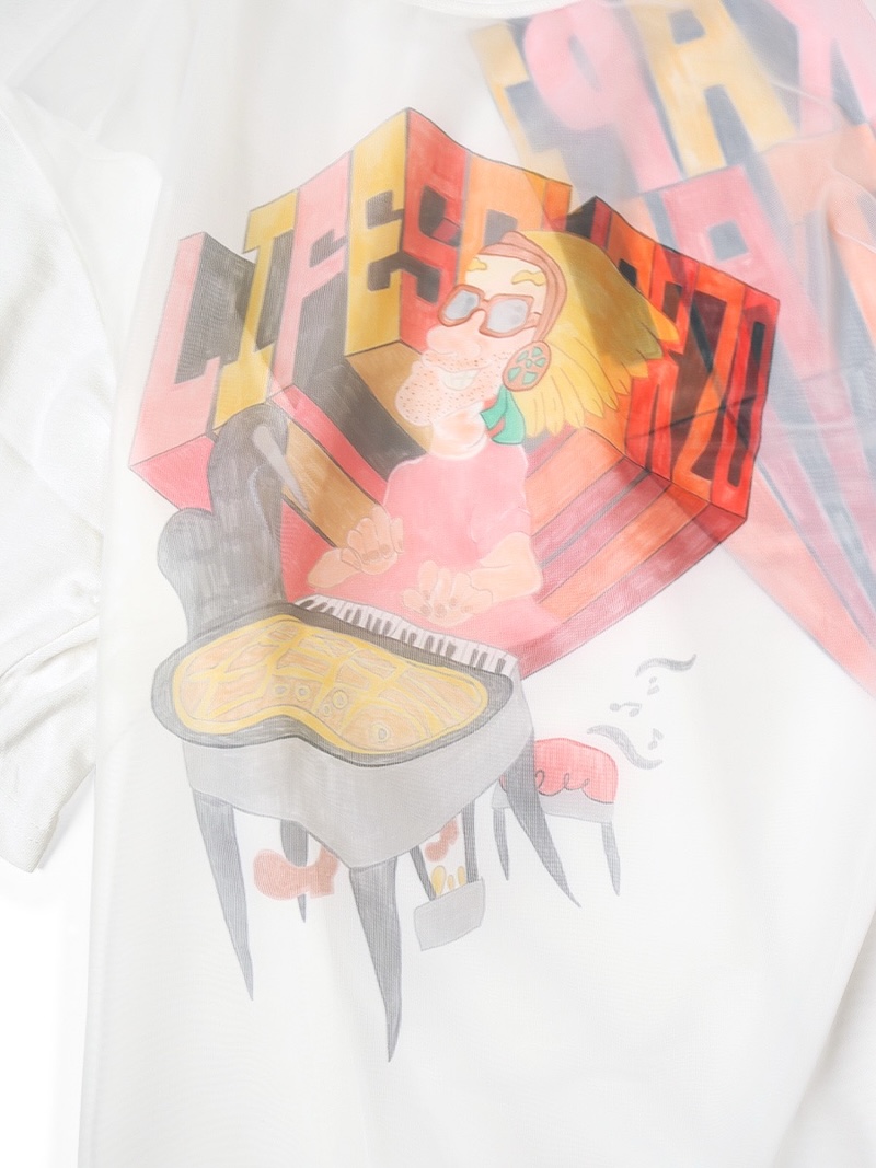 KAPITAL 20/ 天竺クルーＴ(アナログピアノマンpt) 25SS KAPITAL(キャピタル) / シアー天竺×20/-天竺クルーT（アナログ