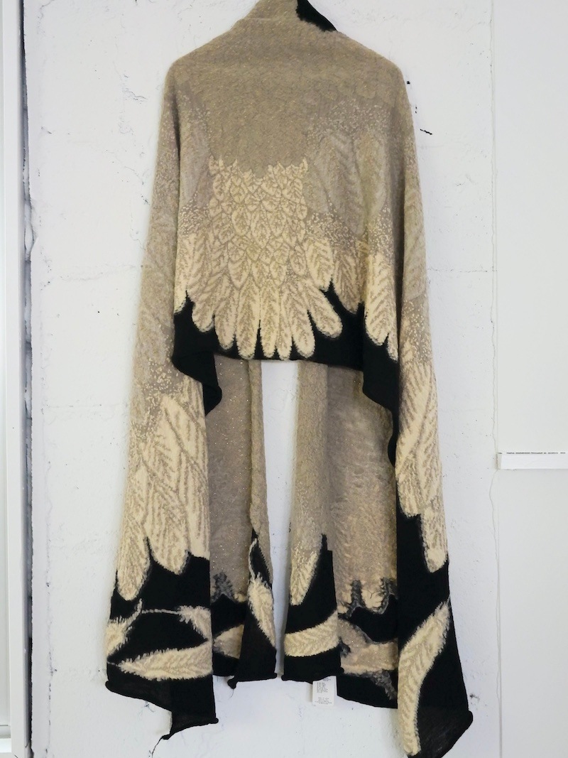 KAPITAL(キャピタル) / 縮絨ウール ラメ 大鷲マフラー/ブラック 25AW