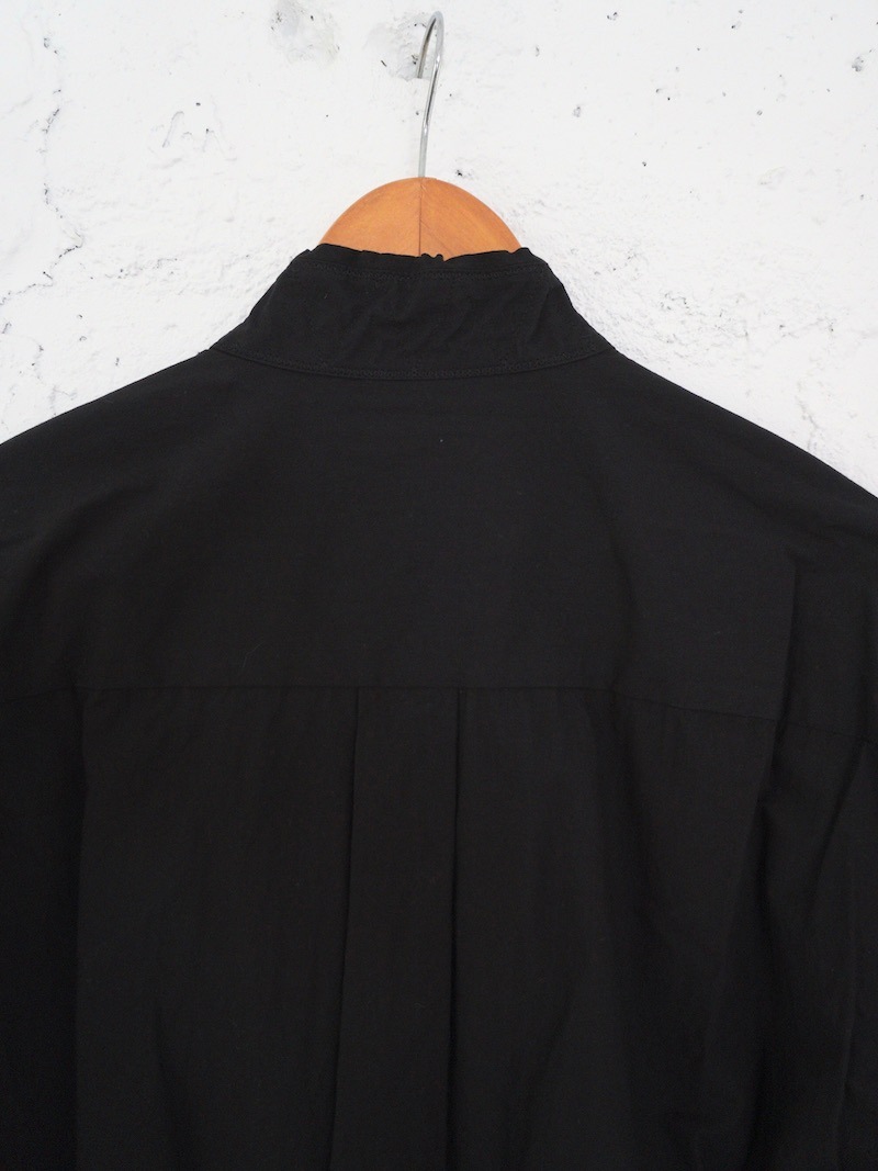 BLACKBIRD (ブラックバード) / cut off collar shirt (black) 26SS