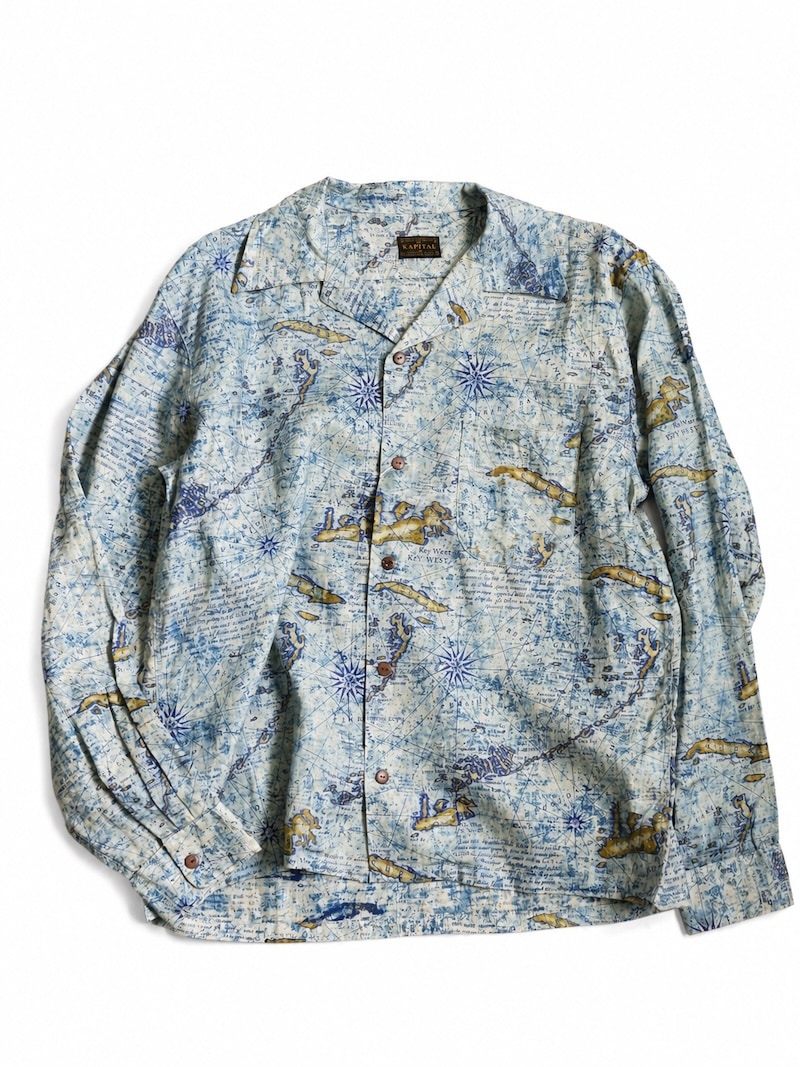 KAPITAL 柄シャツ　メンズ KAPITAL(キャピタル) / フレンチクロスリネン 抜染キーウエスト柄 長袖