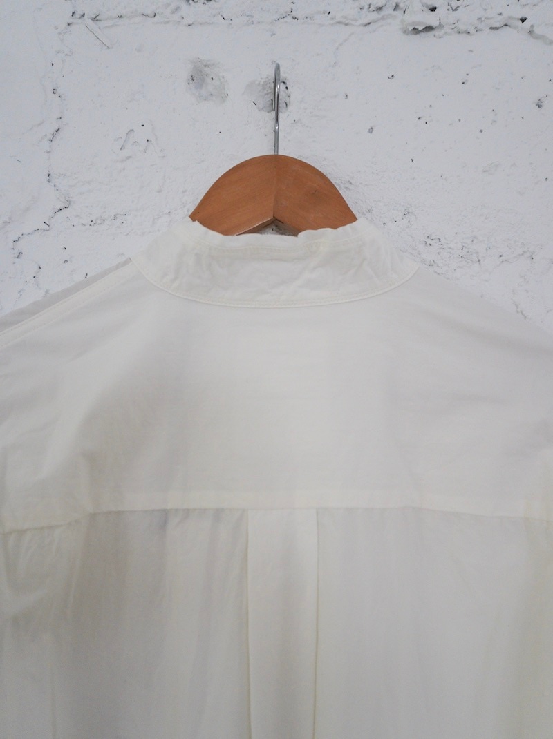 BLACKBIRD (ブラックバード) / cut off collar shirt (white) 26SS
