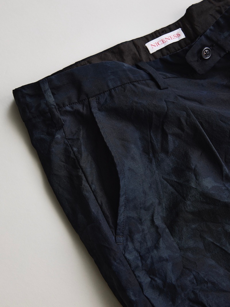 NICENESS(ナイスネス) / T.AYLER / T.アイラー (テックウール ワンタックスラックス) / BLACK / 26SS