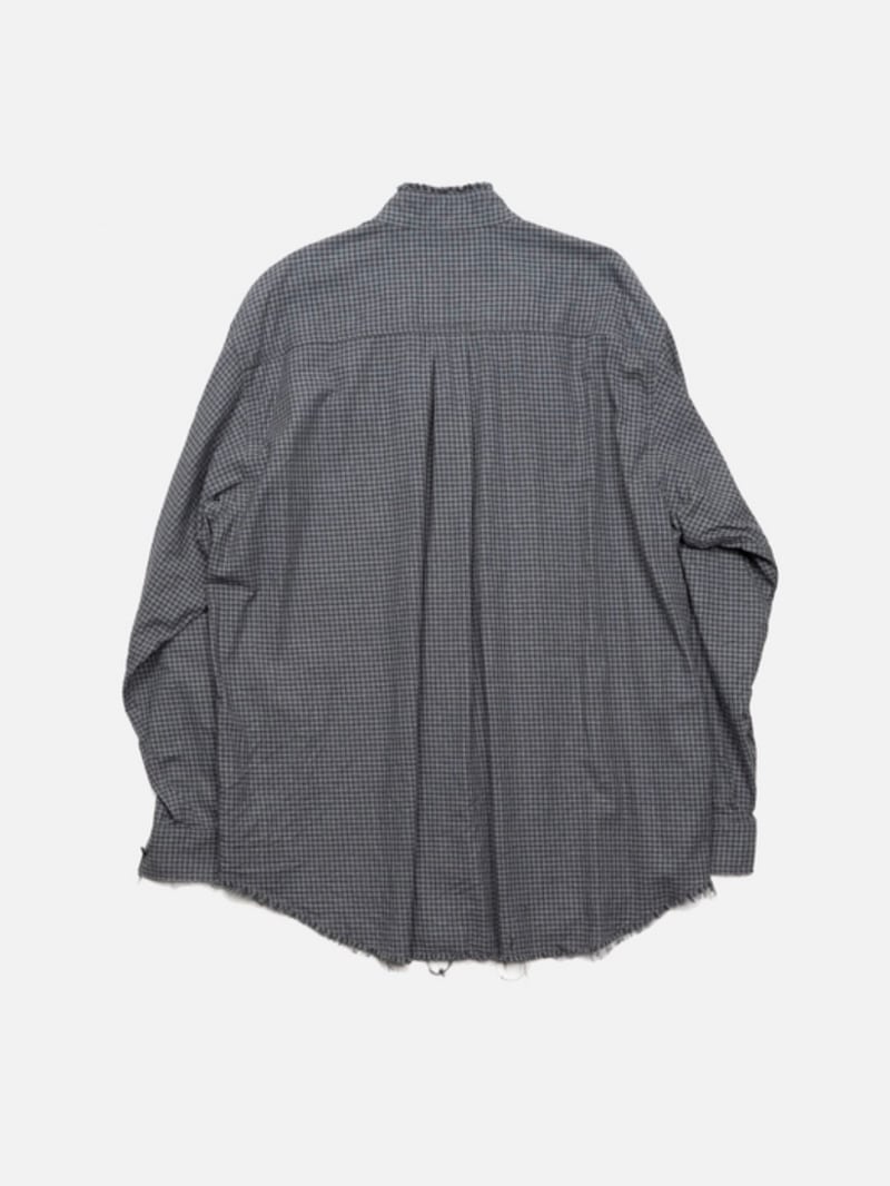 トップス BLACKBIRD Ex Cut Off Collar Shirt Check BLACKBIRD cut off collar shirt check – RASSEMBLE