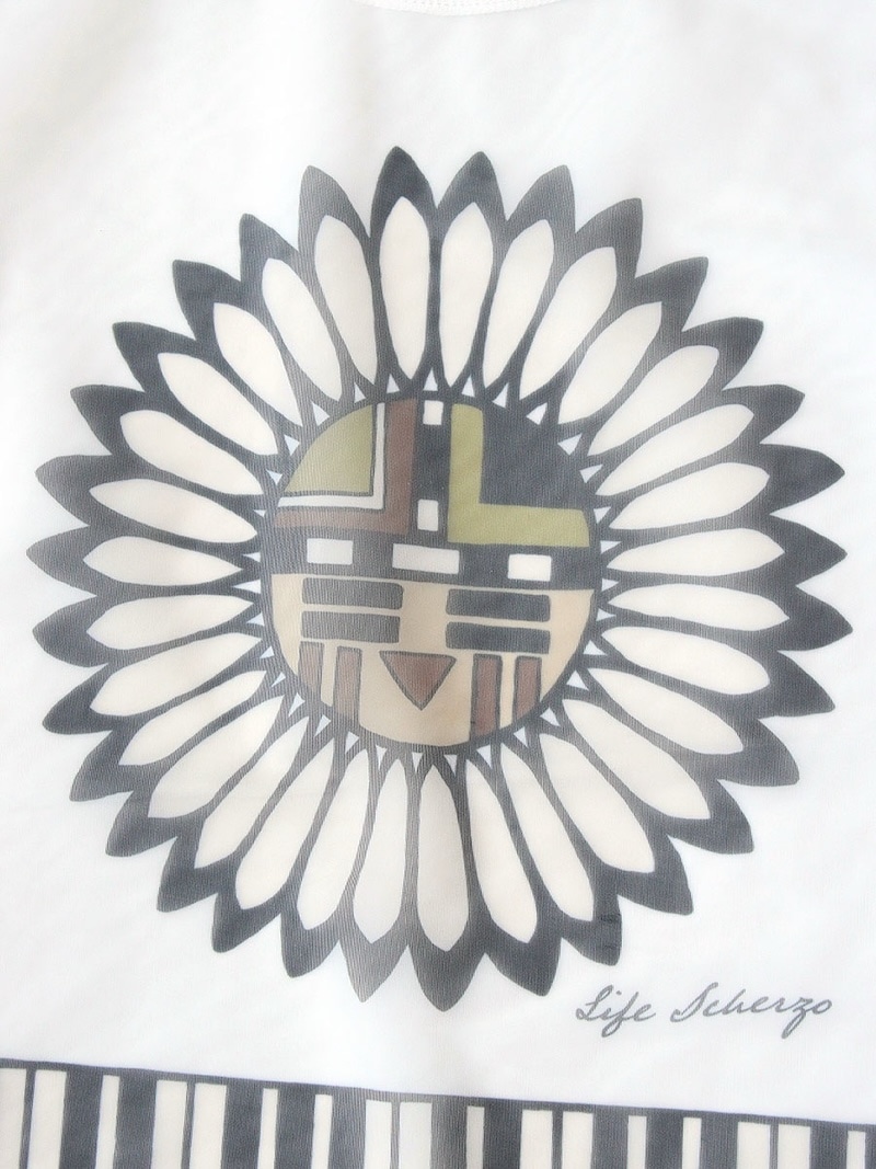 KAPITAL(キャピタル) / シアー天竺×20/-天竺クルーT(ピアノ&サンフェイスpt) 25SS