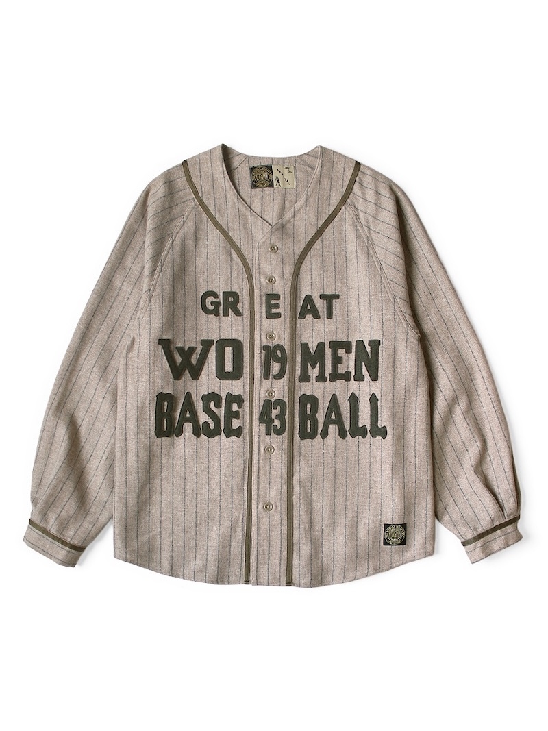 KAPITAL(キャピタル) / ウールストライプ(太) GREAT WOMEN ベースボールロングスリーブシャツ 25AW