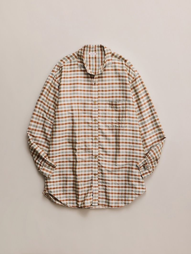 NICENESS(ナイスネス) / ATKINS / アトキンス (シルクチェックタフタシャーリングシャツ) / IVORY / 26AW