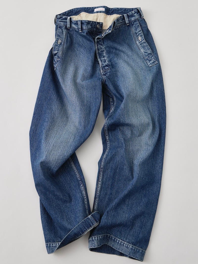新品　25AW ナイスネス　M.MARR スノーデニムトラウザー　Mサイズ NICENESS 25AW M.MARR / Distressed Snow Denim Trousers
