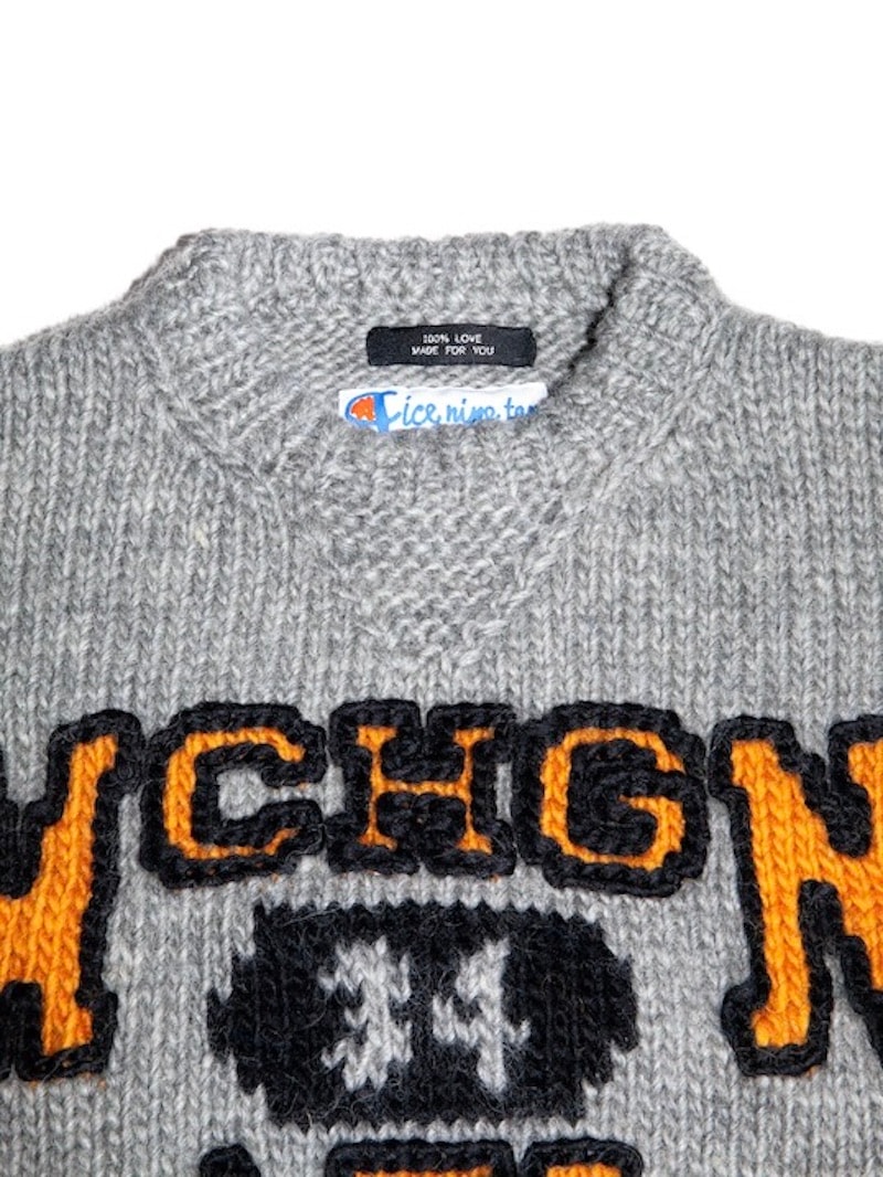 RICE NINE TEN　スウェット　ブラック RICE NINE TEN (ライスナインテン) /HAND KINITTED SK8 ZIP