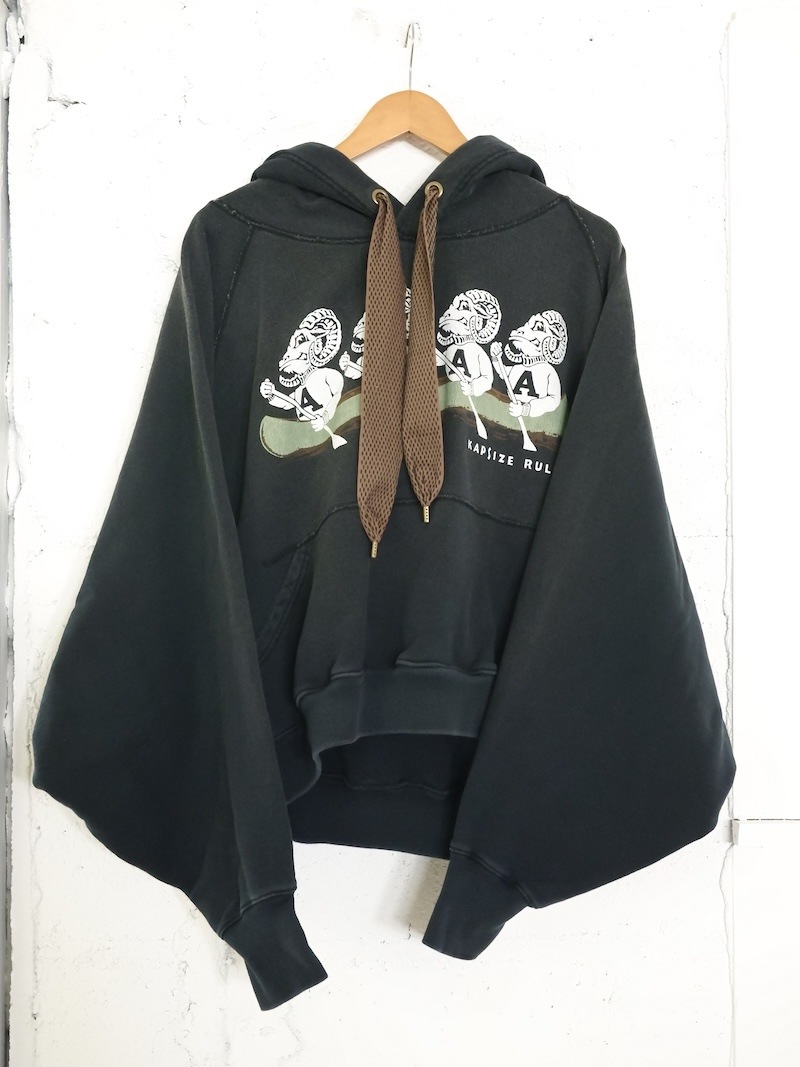 KAPITAL(キャピタル) / 裏毛 ラグランデビルフードパーカー( 'A'SHEEPpt) / ブラック / 25AW 