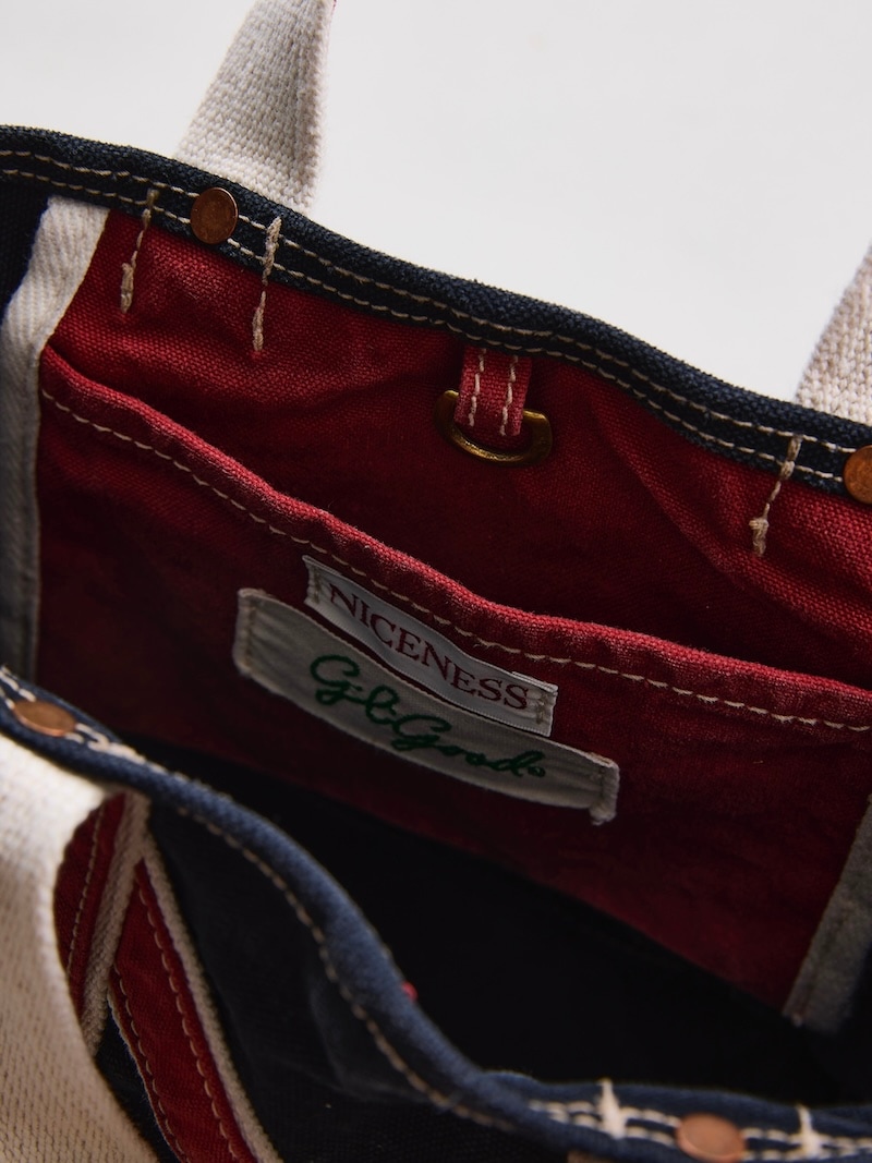 NICENESS(ナイスネス) / M.LESH / M.レッシュ (エイジドエフェクトNNショルダートートバッグ - ミニ) / BLACK × RED / 26SS 