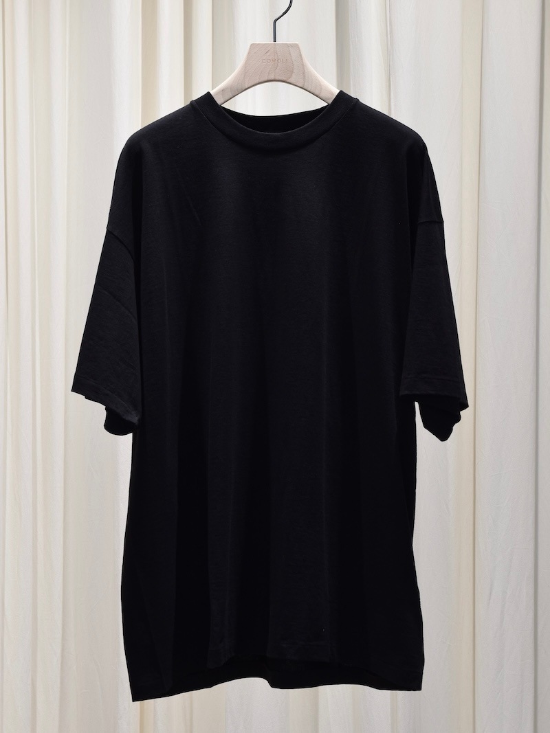 COMOLI(コモリ) / コットンジャージ 半袖Tシャツ / BLACK 25SS