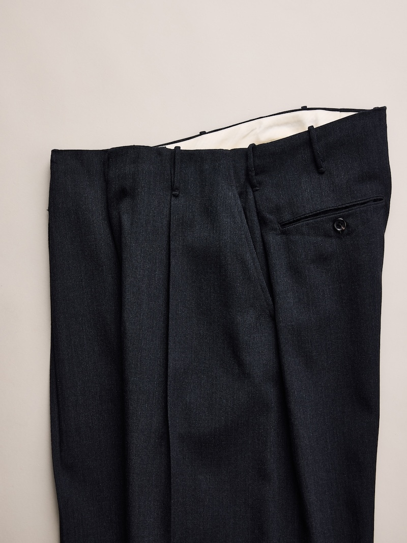 NICENESS(ナイスネス) / T.DICKENS / T.ディケンズ (ウールカルゼリサイズドスラックス) / BLACK / 26AW