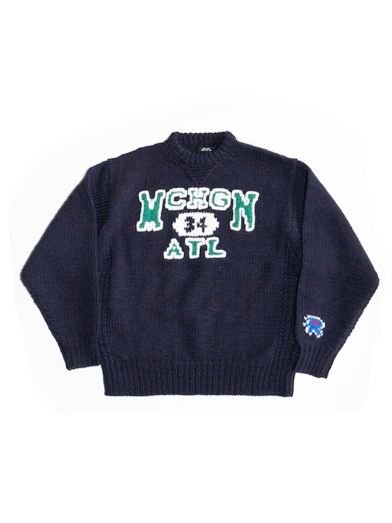 RICE NINE TEN (ライスナインテン) / HAND KNITTING SWEATSHIRT(NAVY) 25AW