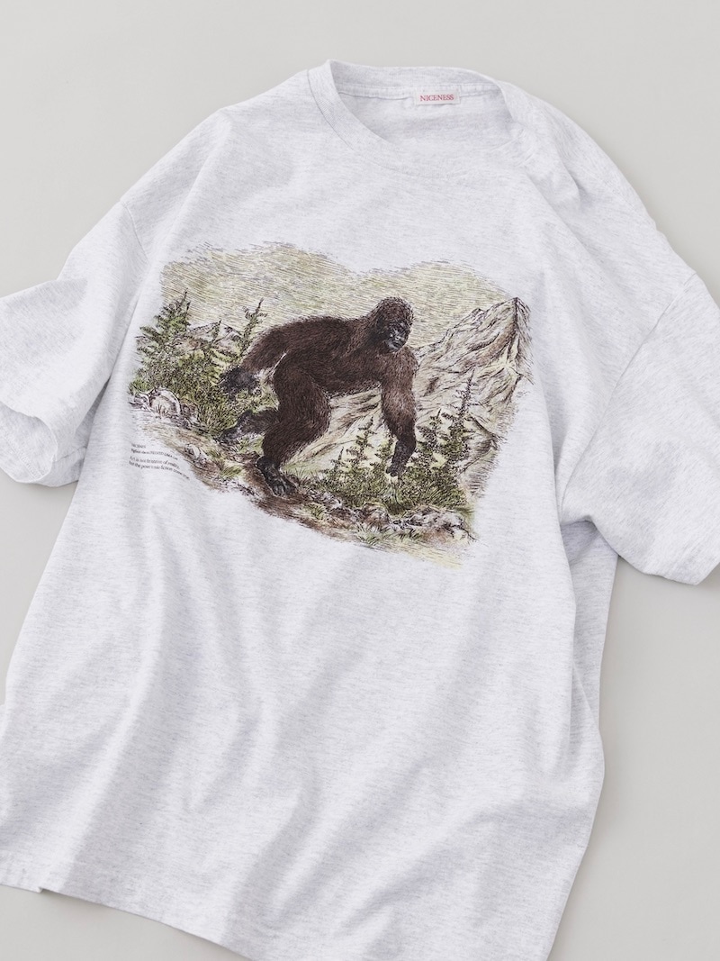 トップス NICENESS 25AW G.BERNARD BIGFOOT M NICENESS 25AW U.BERNARD / UMA Print Tee Shirt – Vintage